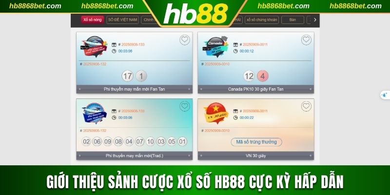 Giới thiệu sảnh cược xổ số HB88 cực kỳ hấp dẫn