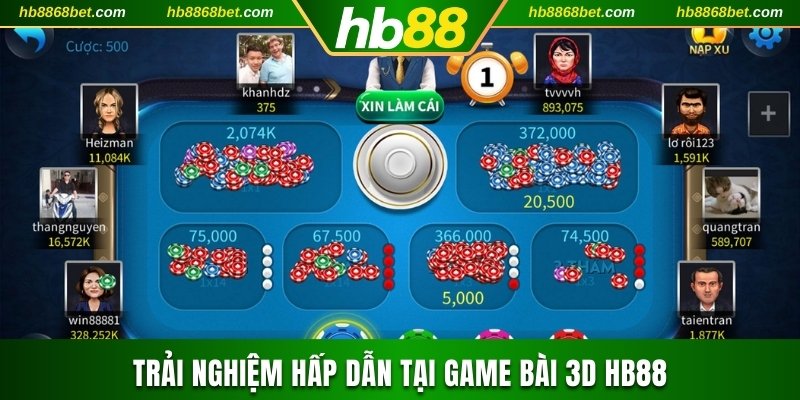 Trải nghiệm hấp dẫn tại Game Bài 3D HB88